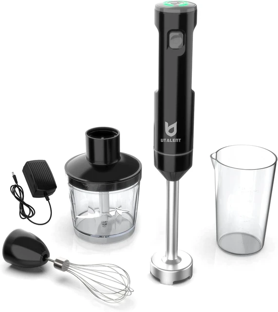 Hand Blender, Variable Speed Immersion Blender Rechargeable, with Fast  Charger, 500ml Chopper, 600ml container, Egg Whisk, for - AliExpress