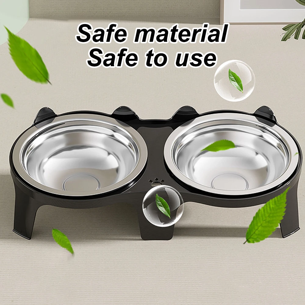 1 Stück Edelstahl-Futter- und Wassernapf für Katzen mit Kippschutz, großem Fassungsvermögen und praktischem Design für die Fütterung von Hunden und Katzen_voghion.com