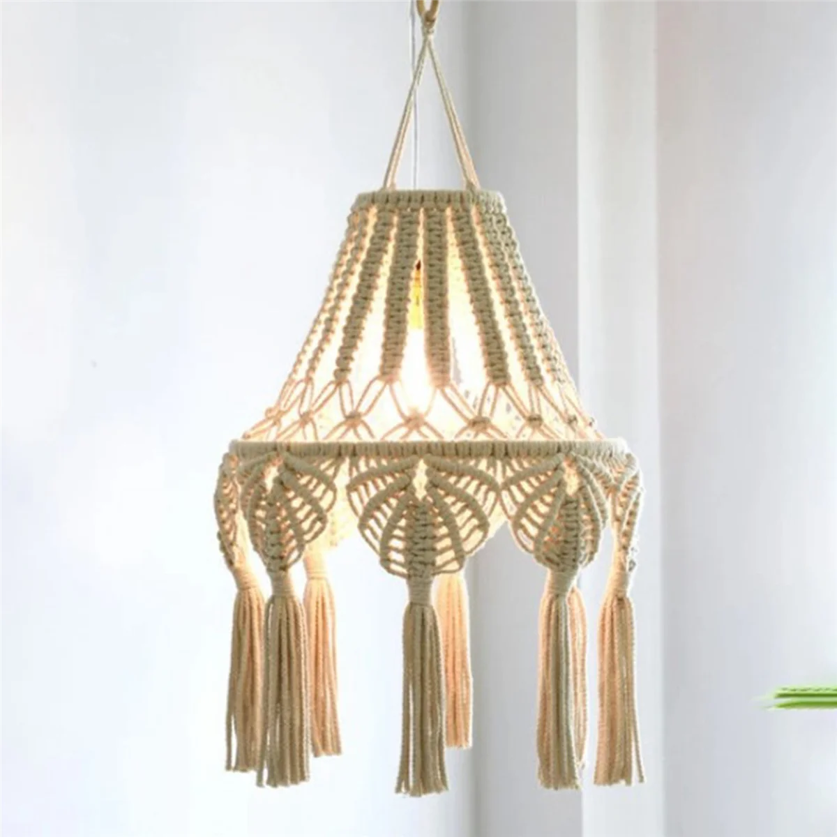 

Macrame Lamp Shade Hanging Pendant Light Cover Bedroom Living Room Home Decor Woven Tapestry