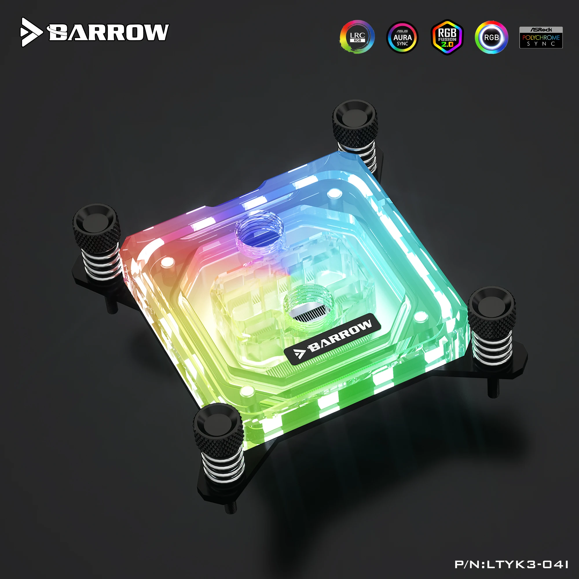 Barrow Aurora 5v Acrílico Cpu Water Block Compatível para Lga 1700120020112066115x Preto Branco Ltyk304i - Imagem 5