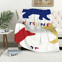 Fashion M-MaisonS K-KitsuneS Blanket Soft Plush Nap Sofa rug for Living Room Warm Office Bedroom Birthday Home Travel Kid Gifts 1