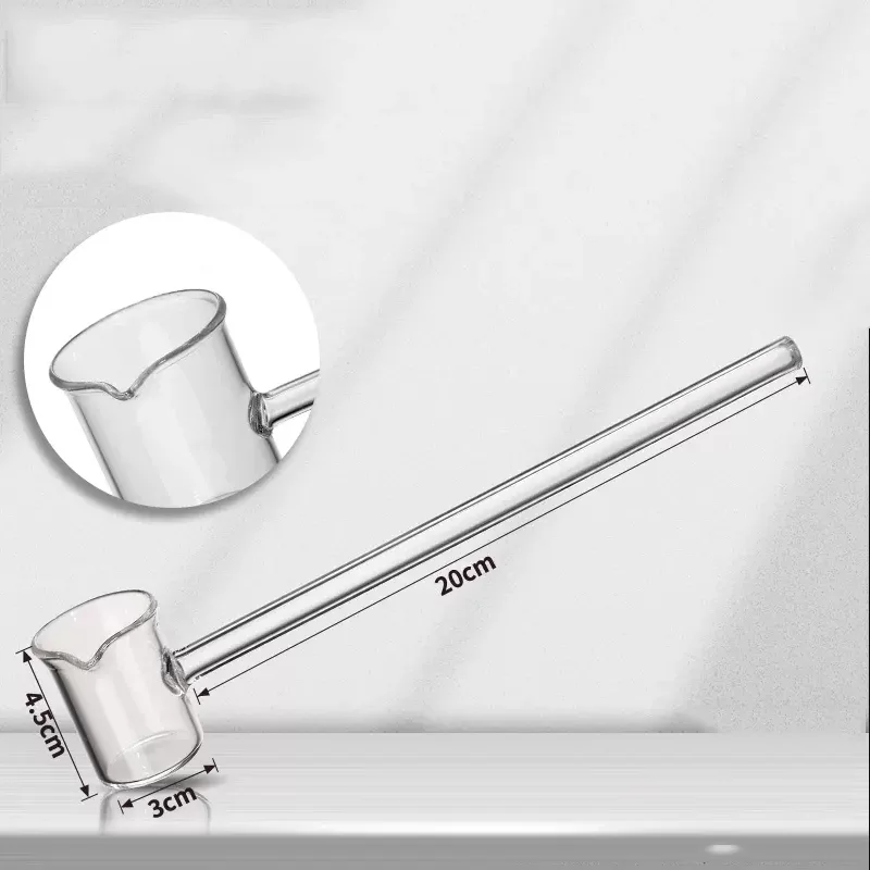 DXY 5/10/15/25/50/100ml Laboratory Glass Acid Spoon Sampling Cup Long Handled Liquid Medicine Spoon