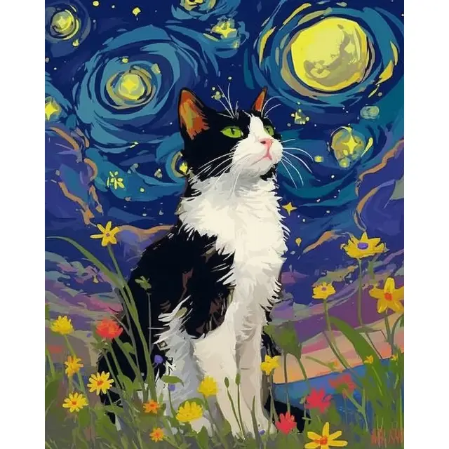Photo personnalisée bricolage diamant rond complet peinture animale pour adulte strass chat photos Kit complet décor à la maison 1