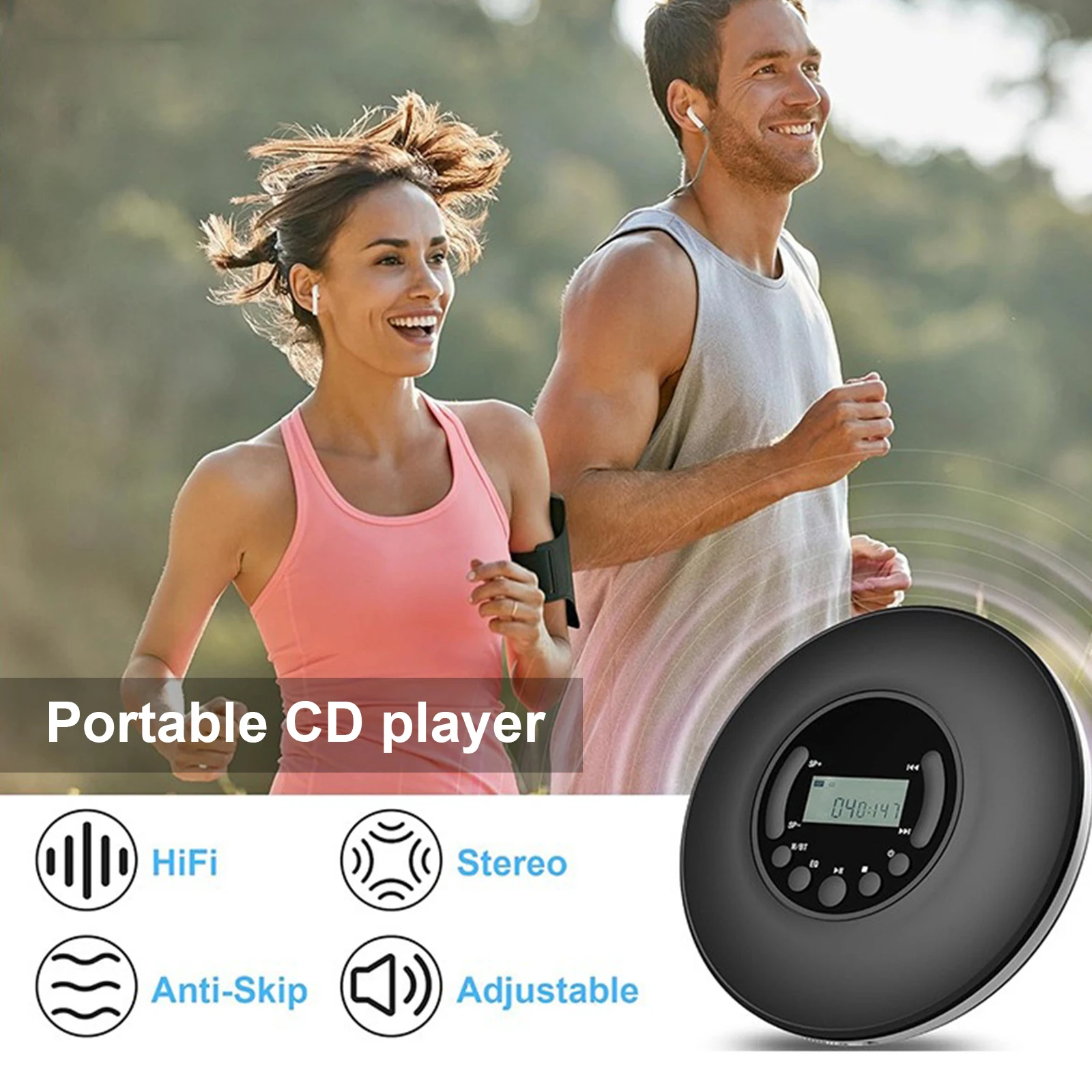 5 types Portable CD Player MP3 Music Player A-B Repeat Function LCD Display External Speakers Headphones