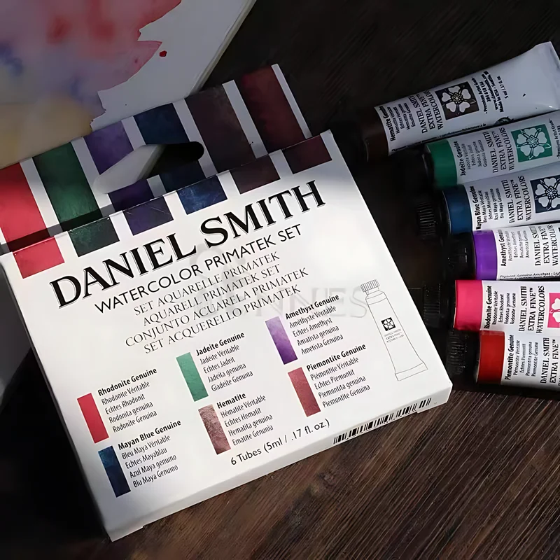 Daniel Smith Professional Artist Pigments Mineral Colors 6 Colors 5ml Watercolor Pigment Basic Colors Acuarelas Brush Set