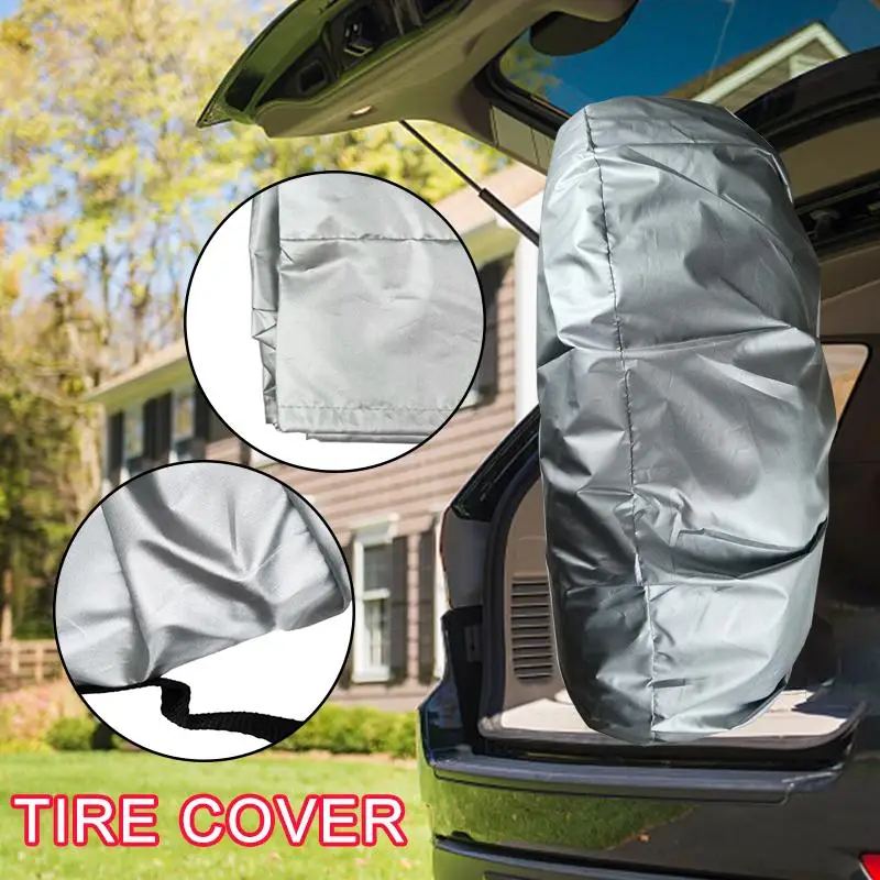 

Tire Covers Wheel Storage Bag | Dustproof Automobile Spare Tire Cover | Silver Coated Wheel Protectors With Handle