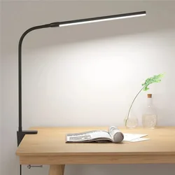 Energy - Efficient Eye - Caring LED Desk Lamp with Adjustable Gooseneck and Stepless Dimming (Single - head Black)