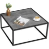 Coffee Tables for Small Space Low Center Table for Living Room Office, Wood Top with Metal Frames, Easy Assembly 2