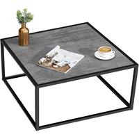 Coffee Tables for Small Space Low Center Table for Living Room Office, Wood Top with Metal Frames, Easy Assembly 2