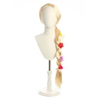 Children Princess Cosplay Wig Girls Rapunzel Dress Up Flowers Long Braid Wig Tangled Big Hair Braid Wigs Rapunzel Accessorie 2