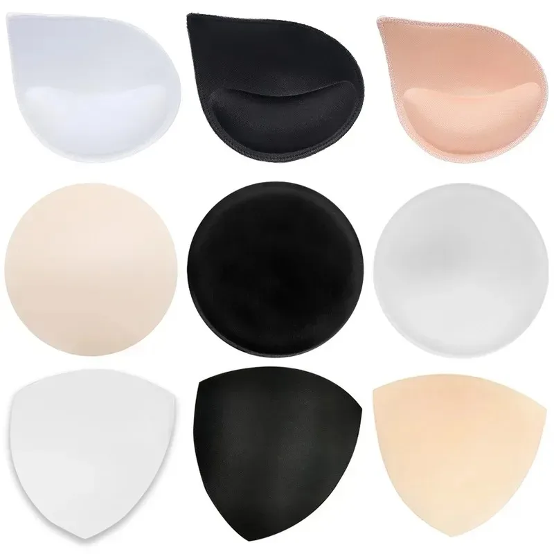 2Pcs Women Accessories Round 3D Sponge Swimsuit Breast Push Up Bra Padding Chest Enhancers Bra Foam Insert Triangle Chest Cup bra pads