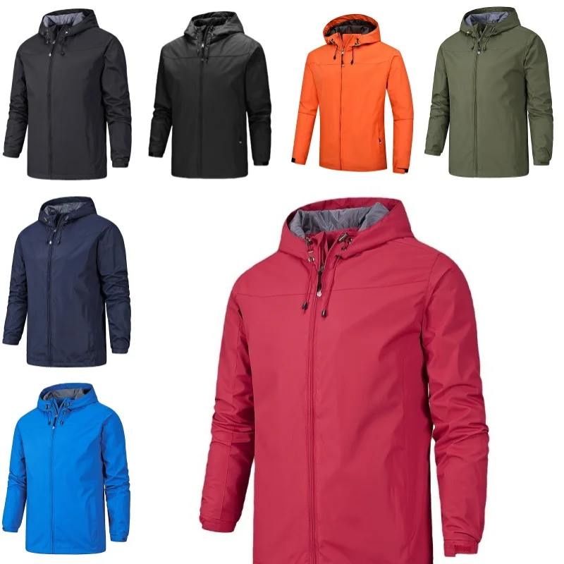 봄가을 등산 자켓 남성 방수 후드 지퍼 업 자켓 경량 아우터 코트 남성 캠핑 트..