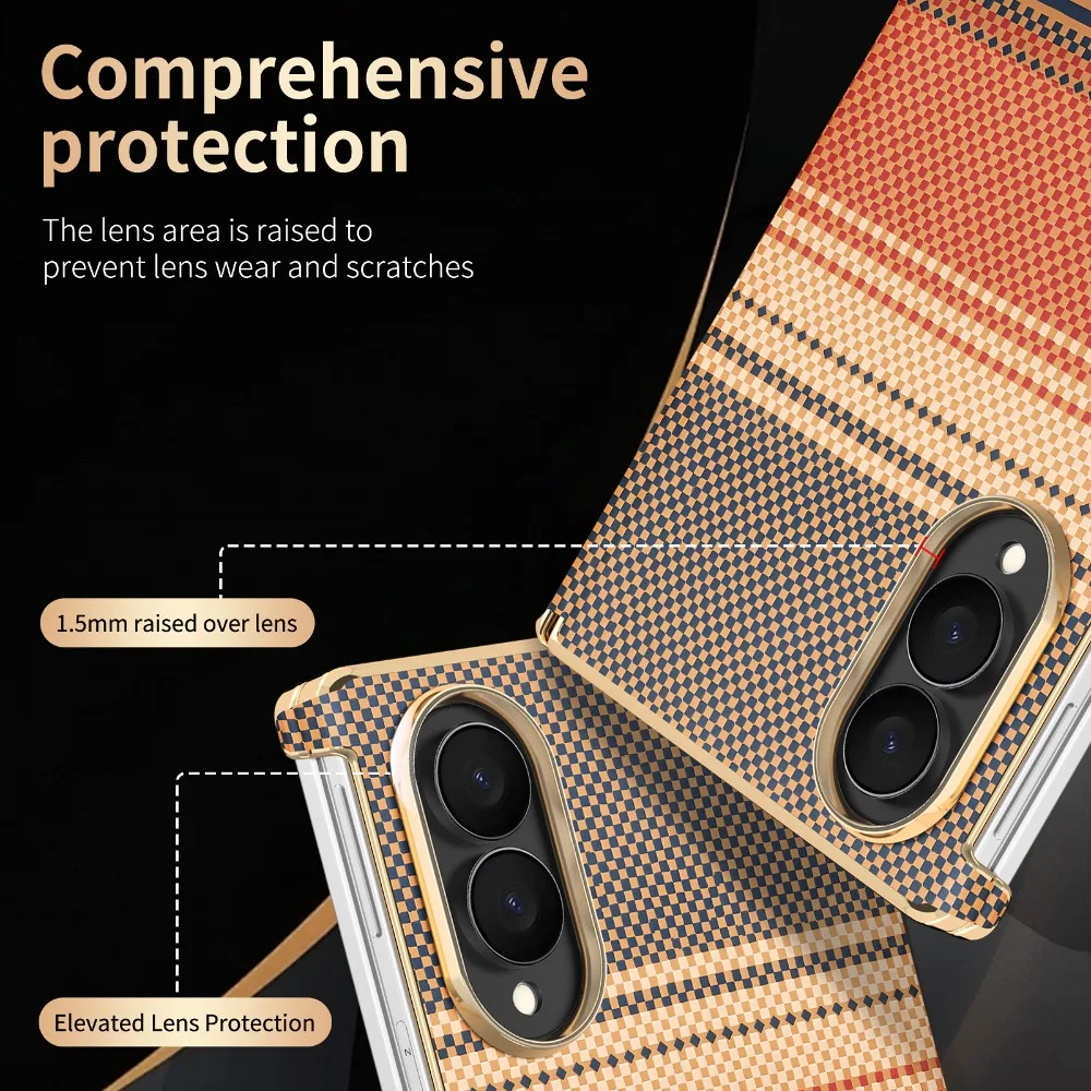 Carbon Fiber Magnetic Case with Full Coverage Dual-Axis Hinge Protection