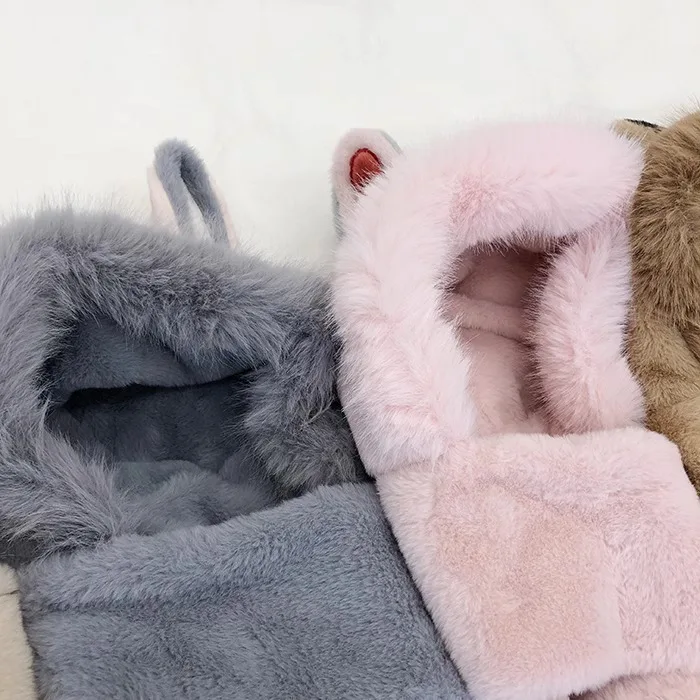 Fox Plüsch Skimütze Schal Handschuhe dreiteilige Damenmütze Winter Warm Furry Cold Riding Outdoor Gehörschutzmütze – Detail 5