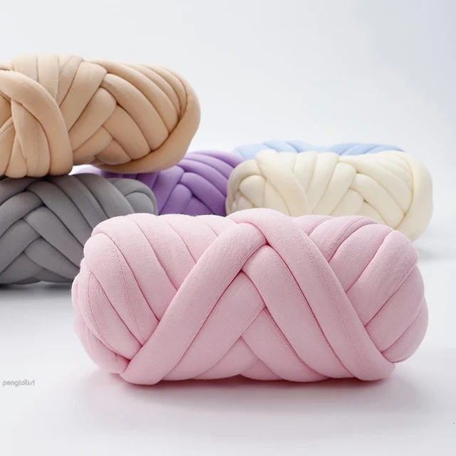 Polyester Chunky Yarn Tube Giant Yarn Washable Hand Knit Bulky Chunky Yarn  Jumbo - AliExpress