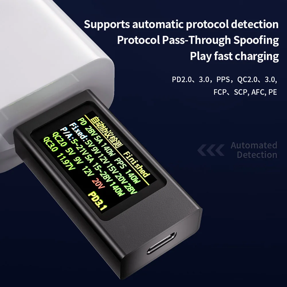 Type-C Cell Phone Charging Tester DC 4-30V 0-12A Voltage Current Meter Voltage and Current Tester for Charger Power Bank