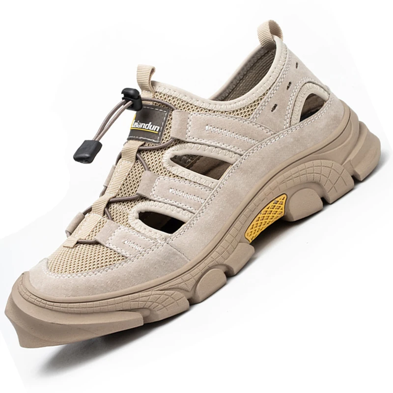 Sapatos de segurança Homens Verão Respirável Trabalho Sandálias Homens Anti-smash Anti-punção Indestructible Shoes Trabalho Sneakers Sapatos de protecção