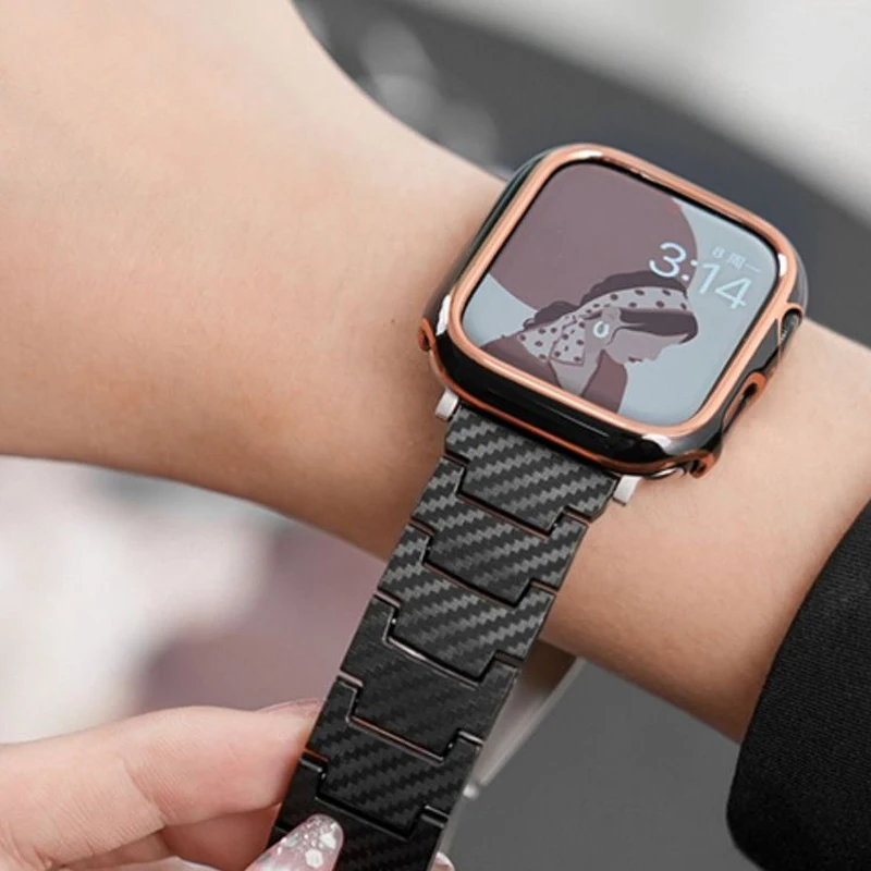 Sleek Carbon Fiber Pattern Bracelet
