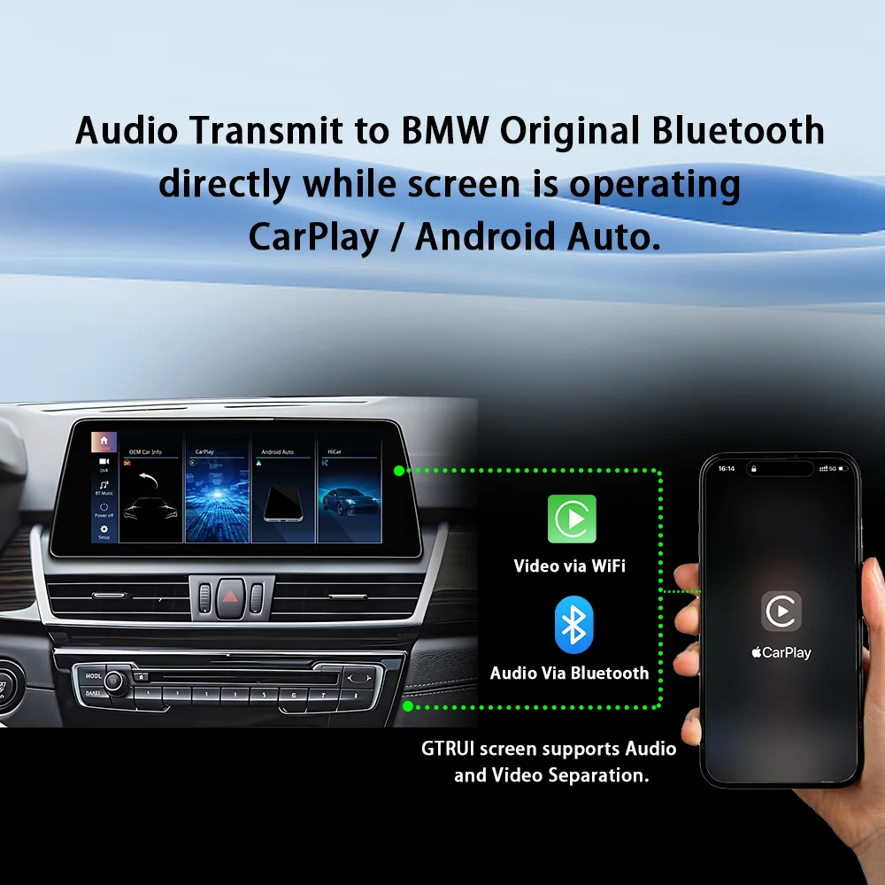 Para BMW Serie 2 F45 F46 NBT EVO NUEVO Reproductor Multimedia Inalámbrico Carplay para Auto, Pantalla Táctil de Video, Monitor Android Auto, Sistema Linux 5