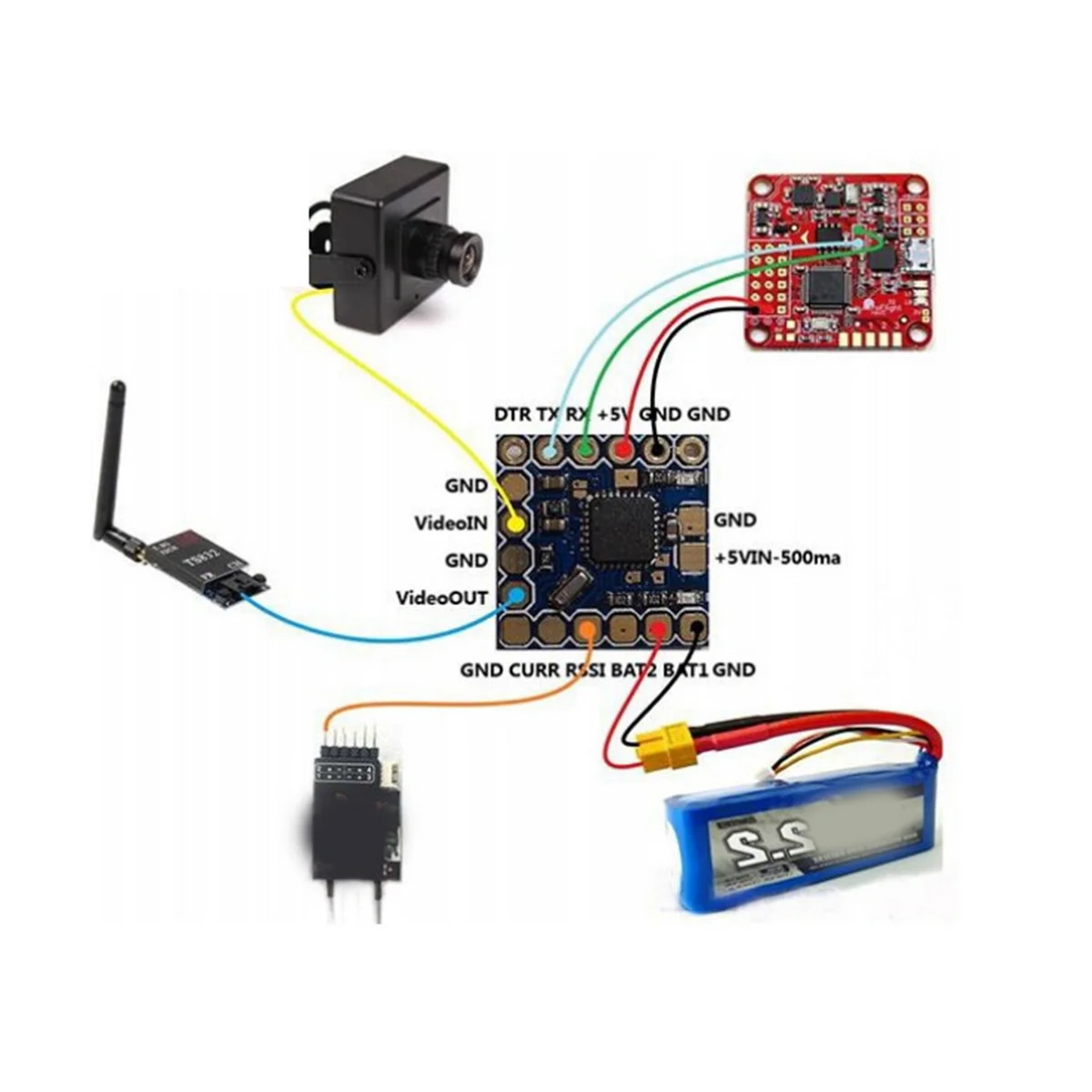 Mini OSD FPV pour CC3D Naze32 F3 F4 - Module affichage vol