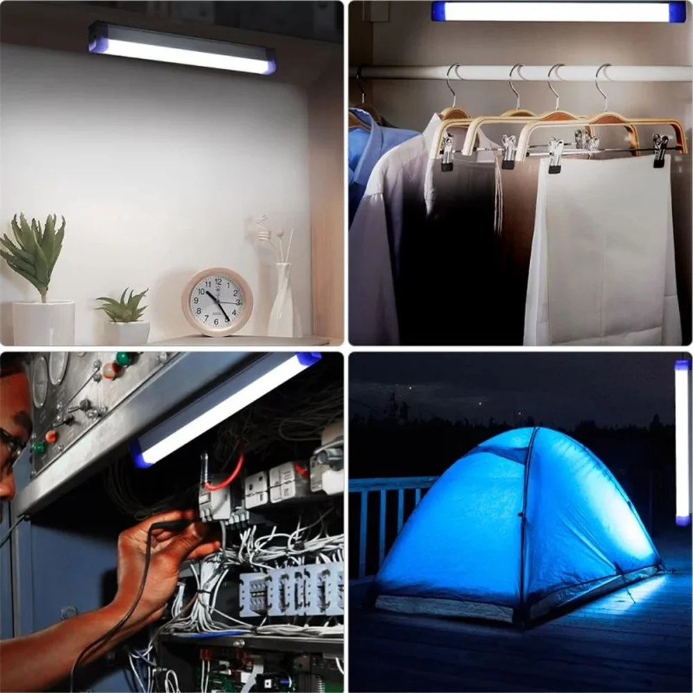 16/31/51CM LED pod lampa wystawowa USB światło awaryjne z akumulatorem do ponownego ładowania Bar odkryty przenośny wielofunkcyjny namiot Camping noc latarnia