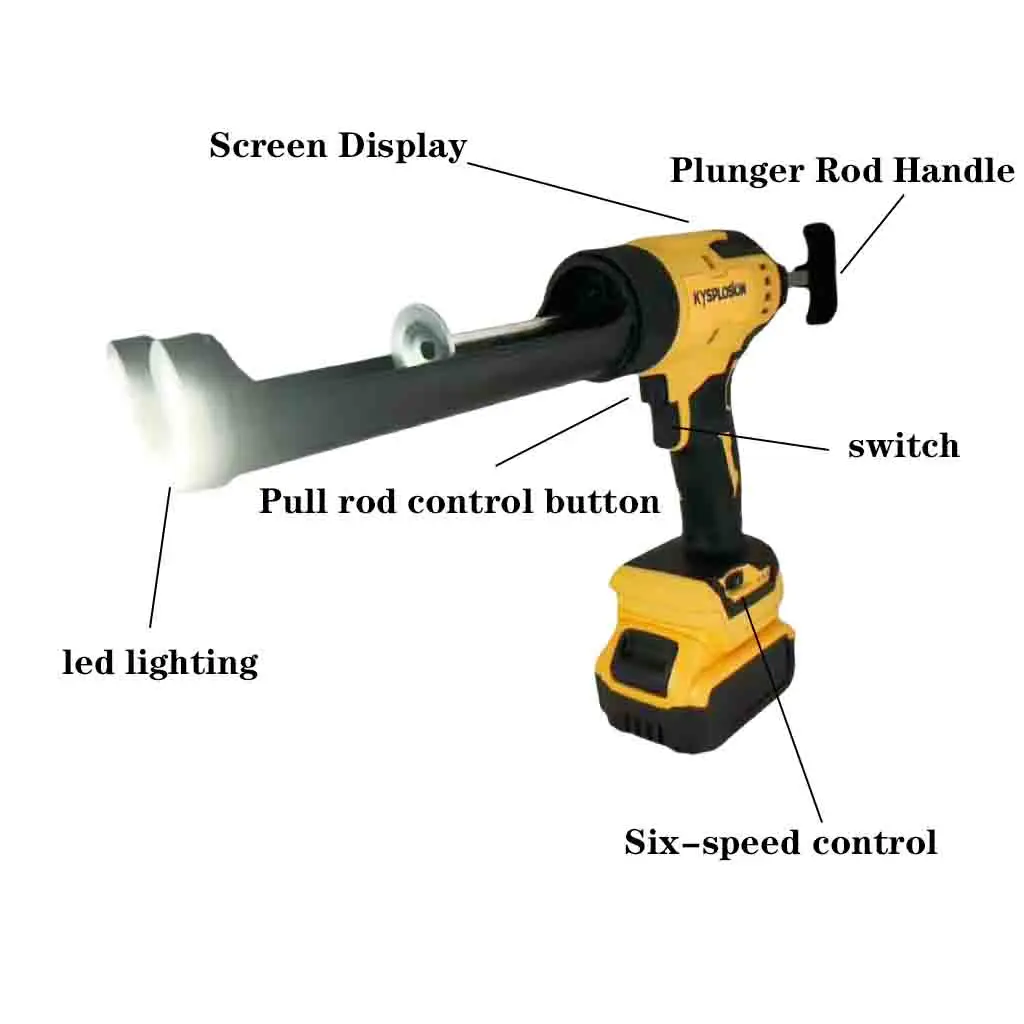 Hot melt glue gun hot glue gun cordless glue gun caulk nozzle applicator Glue gun Cordless Caulking Gun Electric hot Silicone Gun Adjustable Speed With LED Light Adhesive For Makita/Dewalt Battery