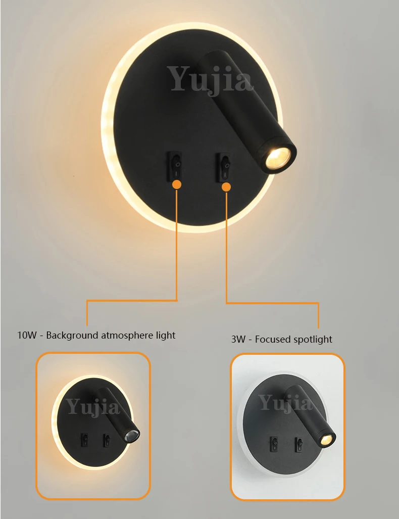 Modern Versatile LED Wall Sconce Lamp Dual USB Ports Adjustable Side Reading Lights For Modern Bedrooms Studies Hotels led light led wall lamp wall light led reading light