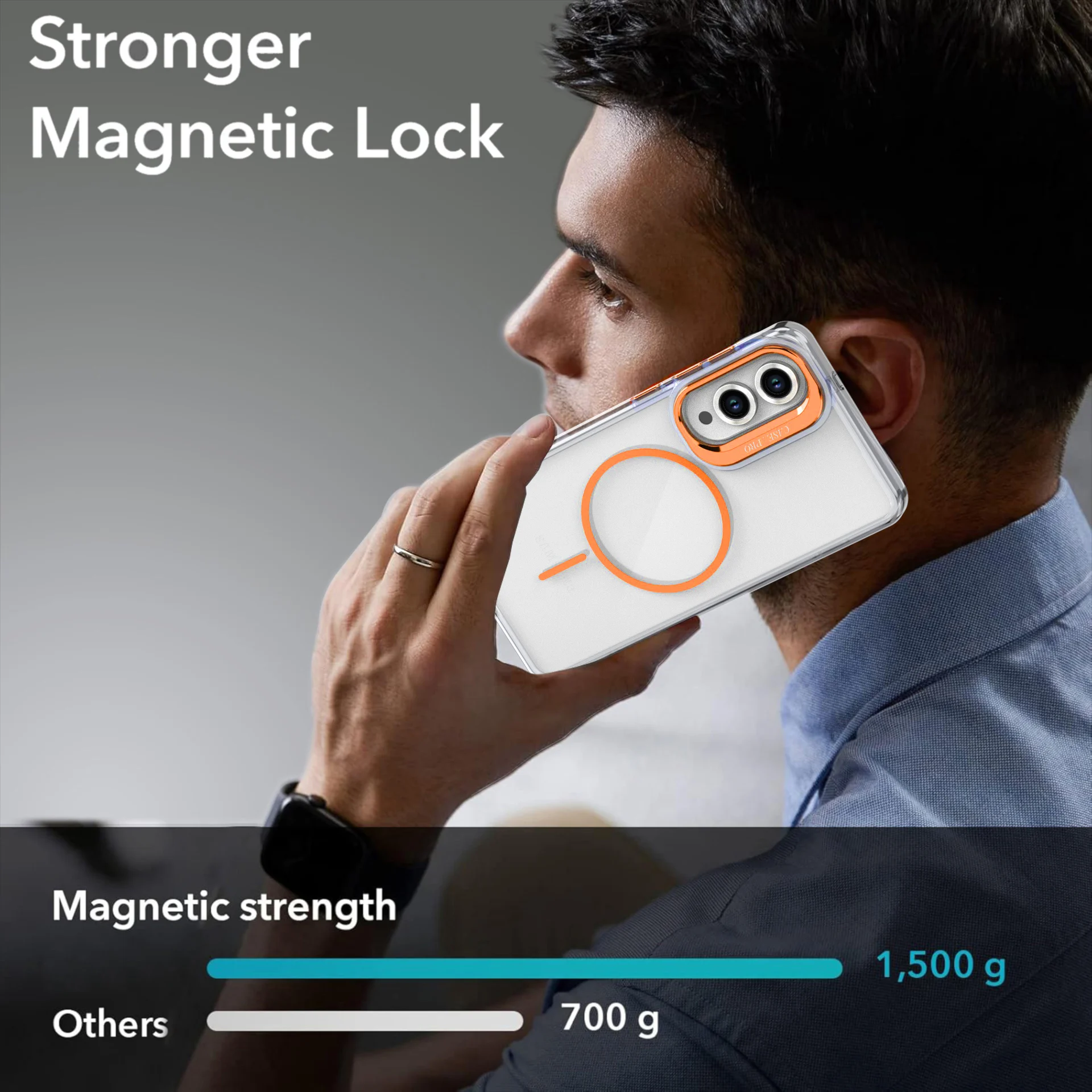 Luxury Clear Magnetic Lens Stand Phone Case with MagSafe Integration