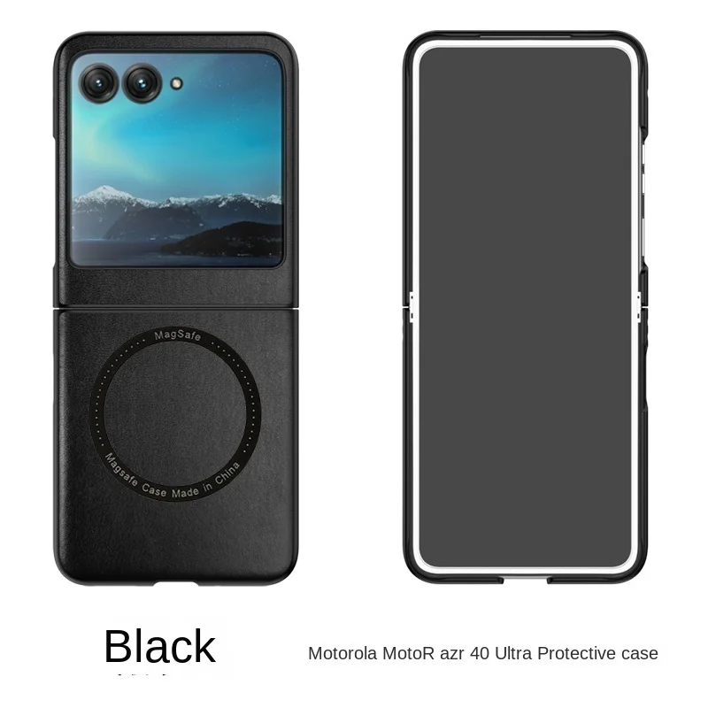 Magsafe Luxury leather Case for Motorola Razr 40 Ultra Moto Razr 40Ultra Magnetic Wireless Charging Cover