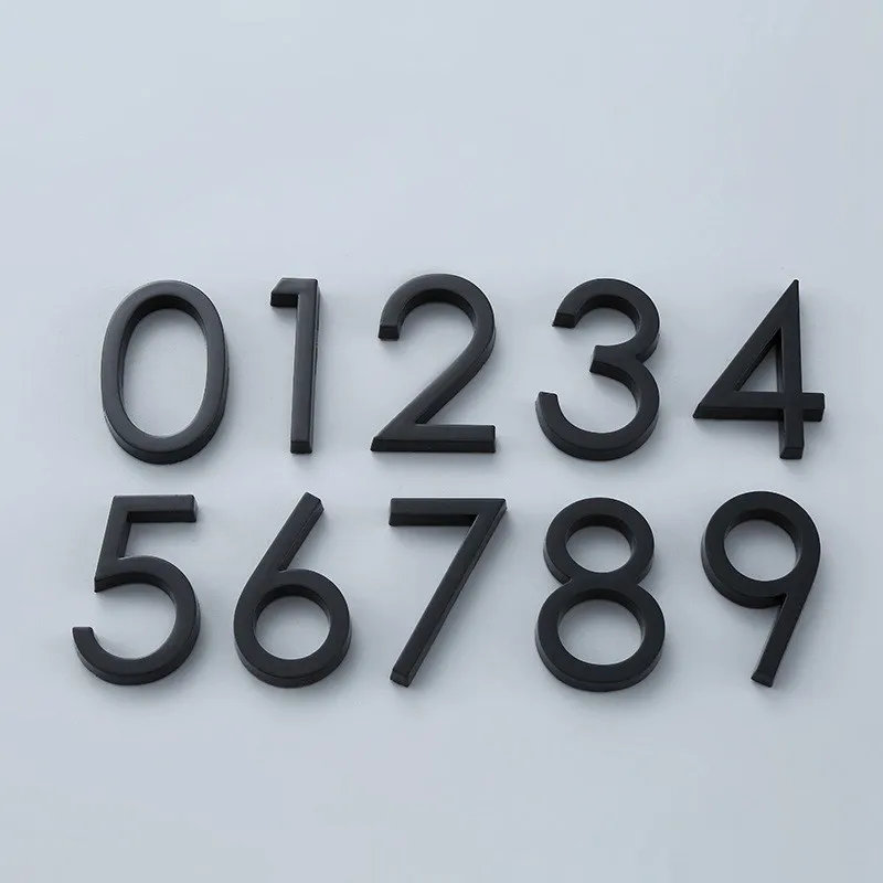 House Number Letters Sticker 6CM Door Plate Black Glossy Self Adhesive Signs Apartment Hotel Office Room Address Mailbox Label house number signs house numbers number plate door signs