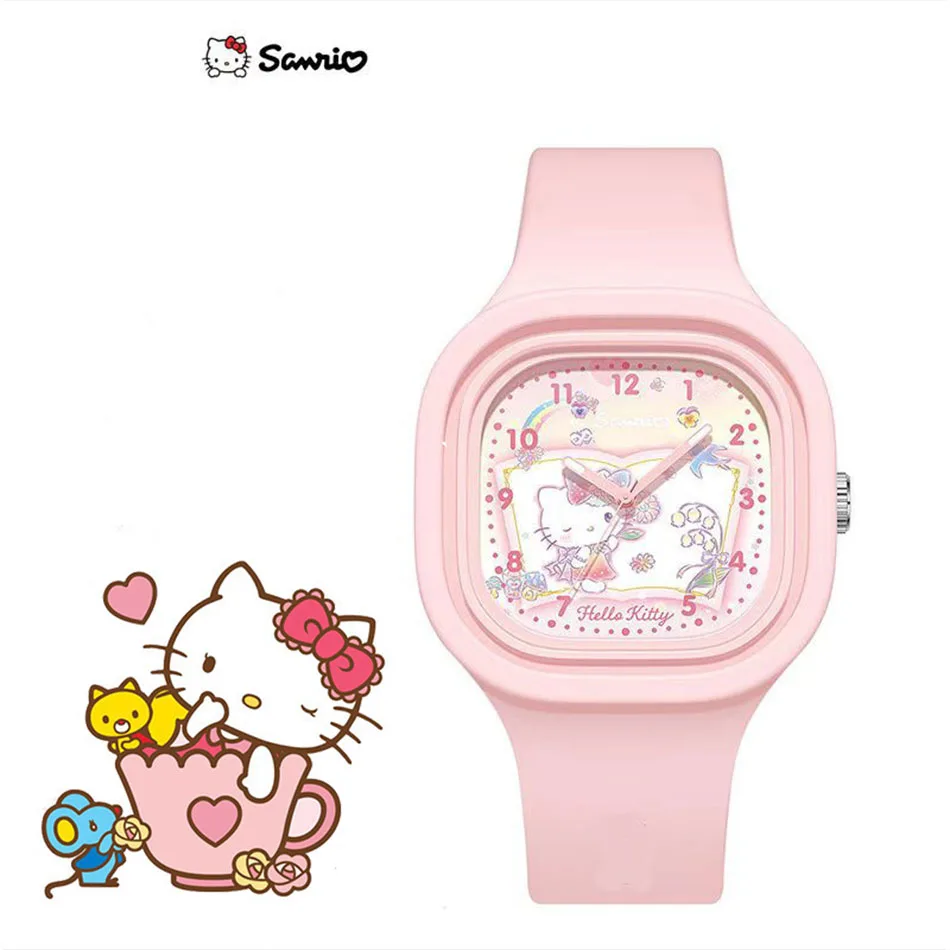 thumbnail image 1 of LONG Reloj de pulsera infantil con diseño de ASSanrio, reloj de cuarzo con diseño de Hello Kitty, correa de gel de sílice y dibujos animados de Kuromi, regalo para niños, 1 of 5
