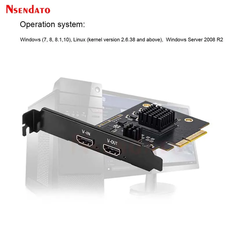4K 60fps HDMI Video Capture Card Box with loop UHD PCIe Video Recorder Game Audio Capture Card for live Streaming Broadcast 2160