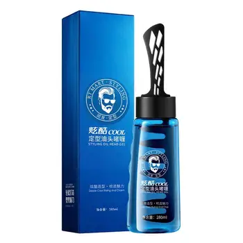 스타일링 젤 빗 2-In-1 남성용 헤어 왁스 젤 남성용 경량 빗 오래 지속되는 도구 스타일링 헤어 280ml 털 푹신한 G F7Y3