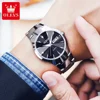 OLEVS Luxury Quartz Watches for Men Golden Tungsten Steel Strap Men's Watches Waterproof Luminous Date Week Business Wrist Watch 6