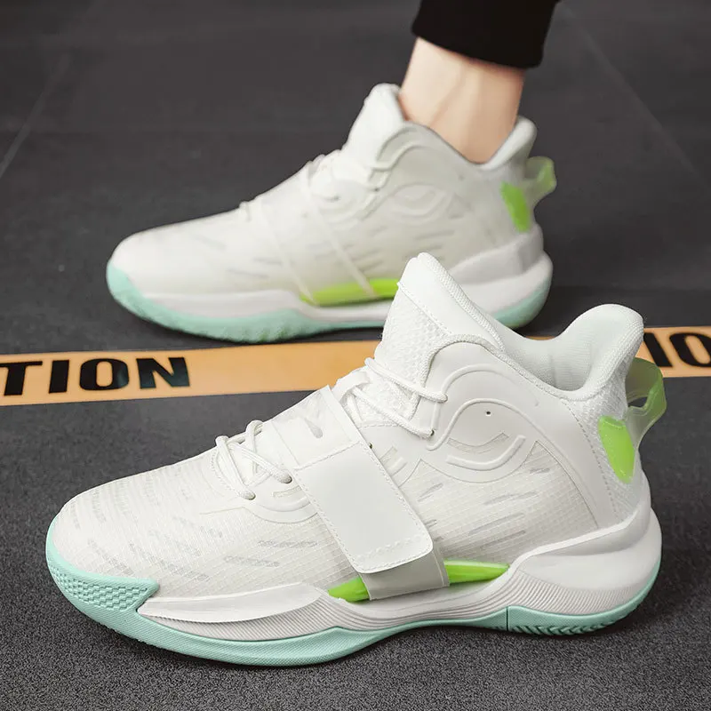 

2023 Basketball Shoe Men's Hollow out Shock Absorbing Velcro Design Middle School Student Casual Sports Shoe Adult