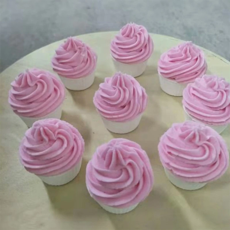 

Cup Cake Bubble Bath Bomb Natural Fizzy for Women Moisturizes Dry Sensitive Skin. Releases Color, Scent, and Bubbles