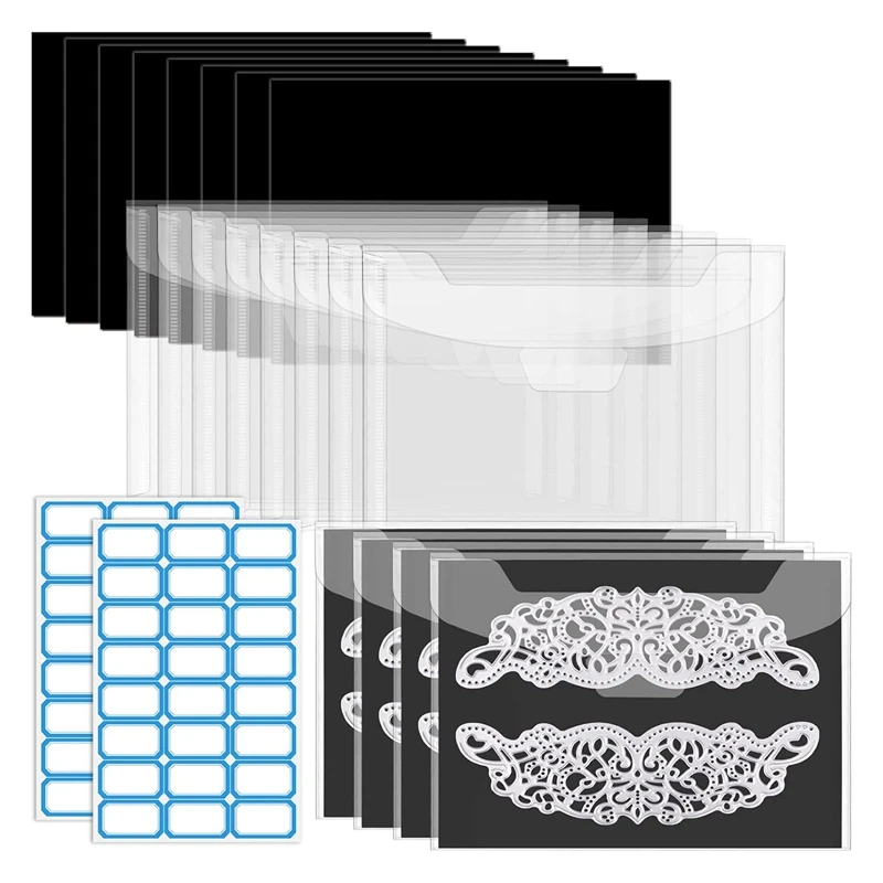 

Карманы для хранения штампов и штампов с резиновыми магнитными листами и этикетками, прозрачная пластиковая Фотосумка, 24 шт.