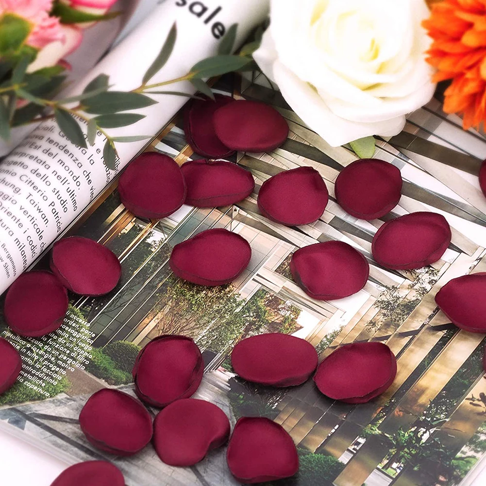 500Pcs Handmade Rose Petals for Wedding Flower Girls 3-4 CM Artificial Silk Rose Petal Valentines Day Deco ca&ntilde;on petalos boda