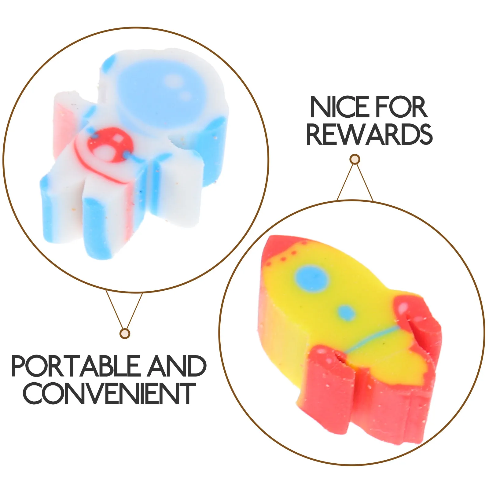300Pcs 우주 지우개 교실 파티 선물용 미니 귀여운 우주 비행사 지우개 참신한 학교 용품 그림 수정