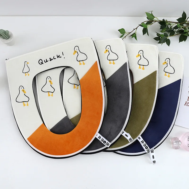 Cartoon Toilet Seat Cover Washable Pad With Handle Thicker Soft Mat Closestool Case Lid Decor |