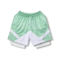 NEW 24/25 American shorts Summer men's youth pants boy Double -layer basketball pants net beach pants casual fitness pants7033 1