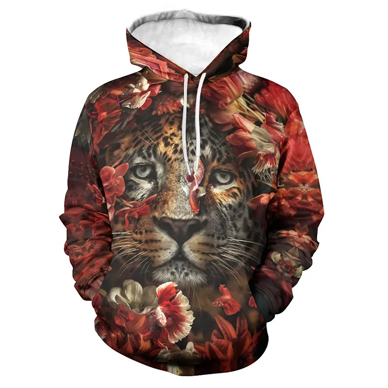 

Flower Animal Tiger Lion Design 3D Print Summer Harajuku Swearshirts Men Women Children Casual Streetwear Cool Hoodies