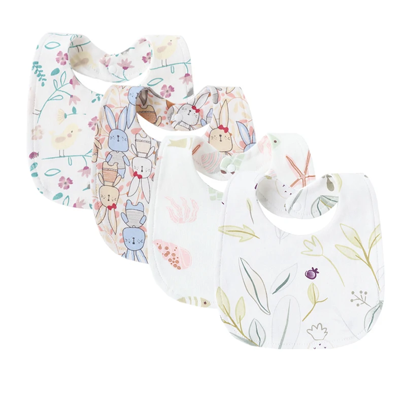 4Pcs Baby Bibs Burp Clothes Cotton Newborn Bibs for Girls Boys Baby Stuff Infant Accessories Toddler Saliva Towels Baby Care 3