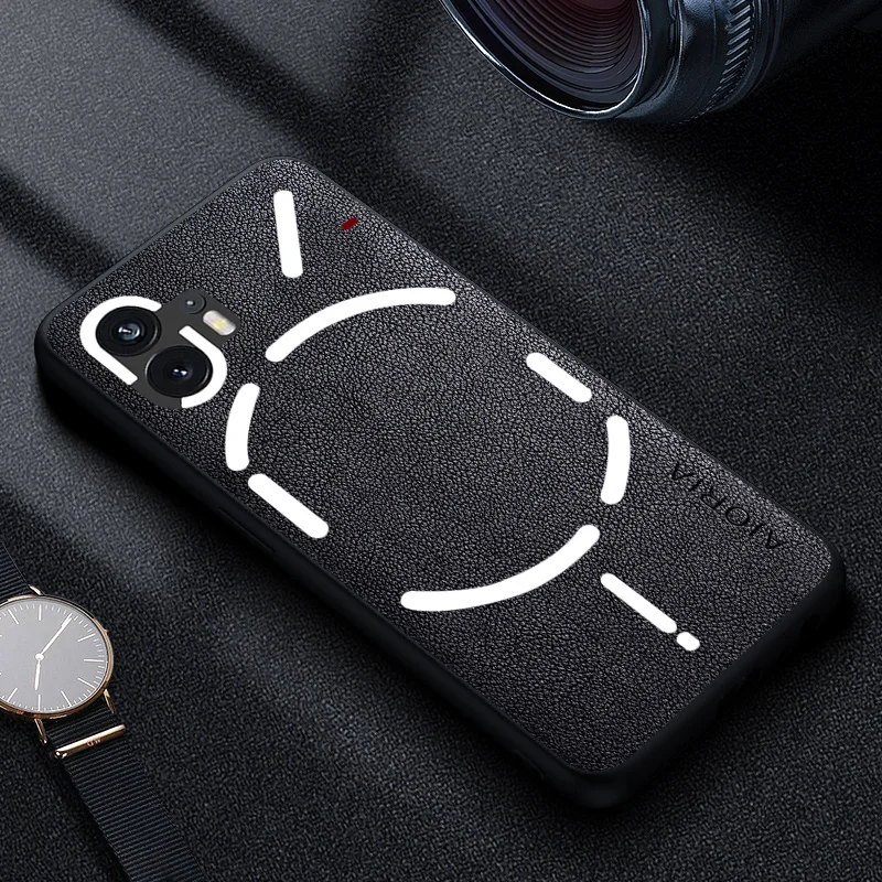 Premium Luxury Leather Retro Business Style Solid Color Phone Case