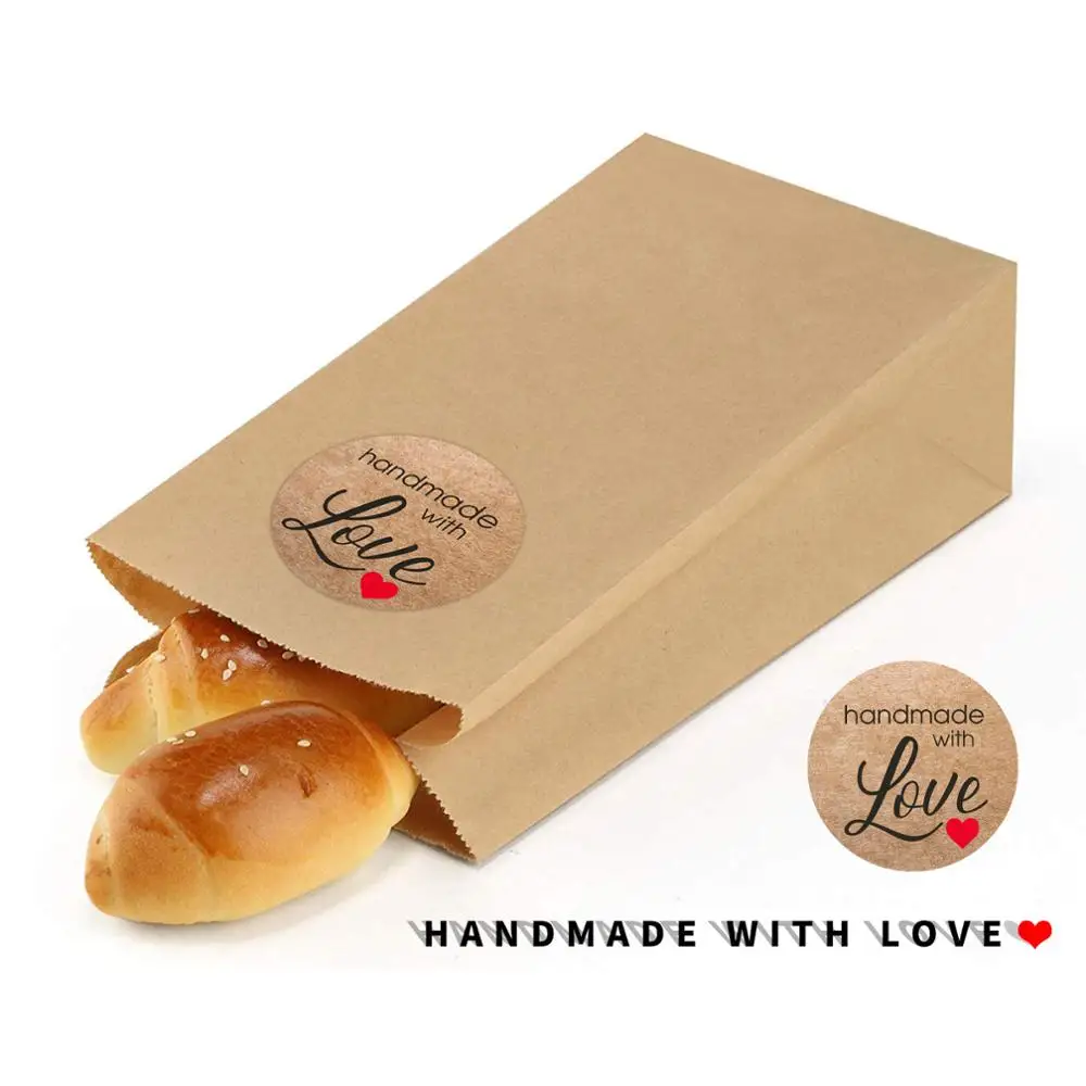 50-500 Pcs 1inch Round Natural Kraft Thank You Sticker Seal Labes Hand Made With Love Sticker Paper Stationery Sticke self adhesive stickers stationery stickers adhesive stickers kraft paper stickers thank you stickers