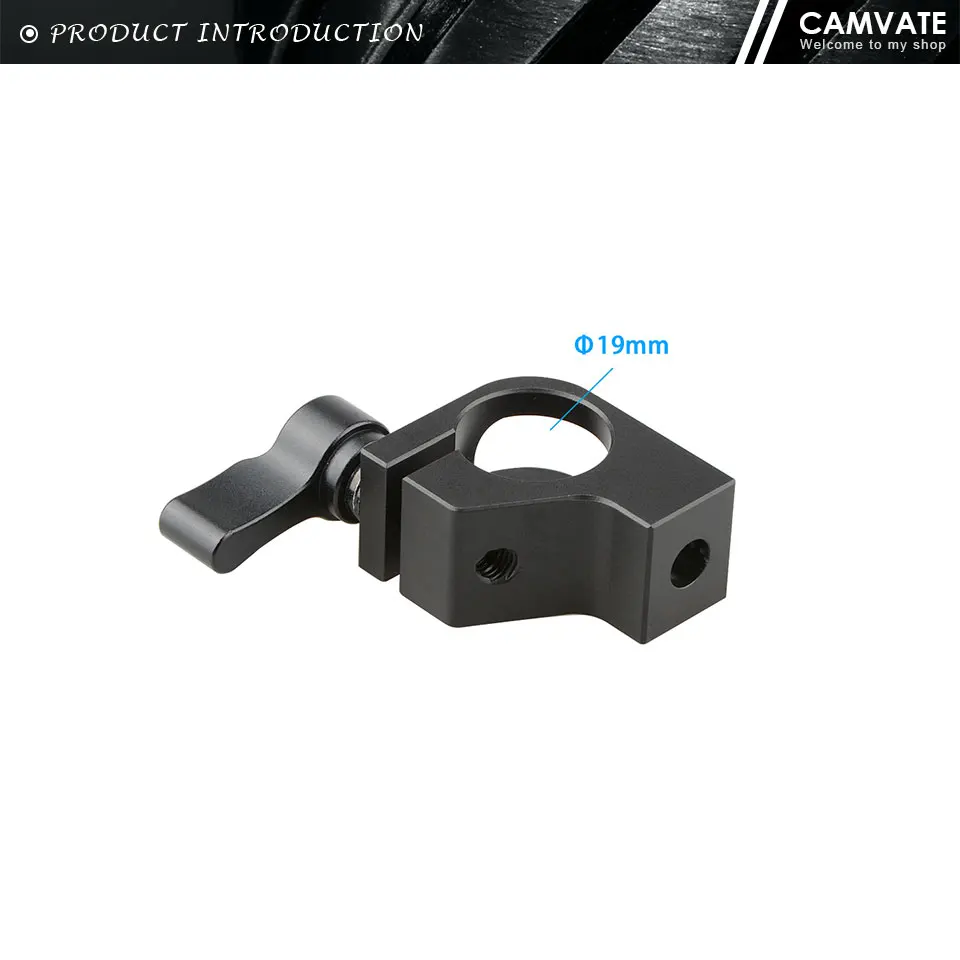Standard 19mm Single Rod Clamp With 1/4"-20 Thread Screw For 19mm Rod Support Sy