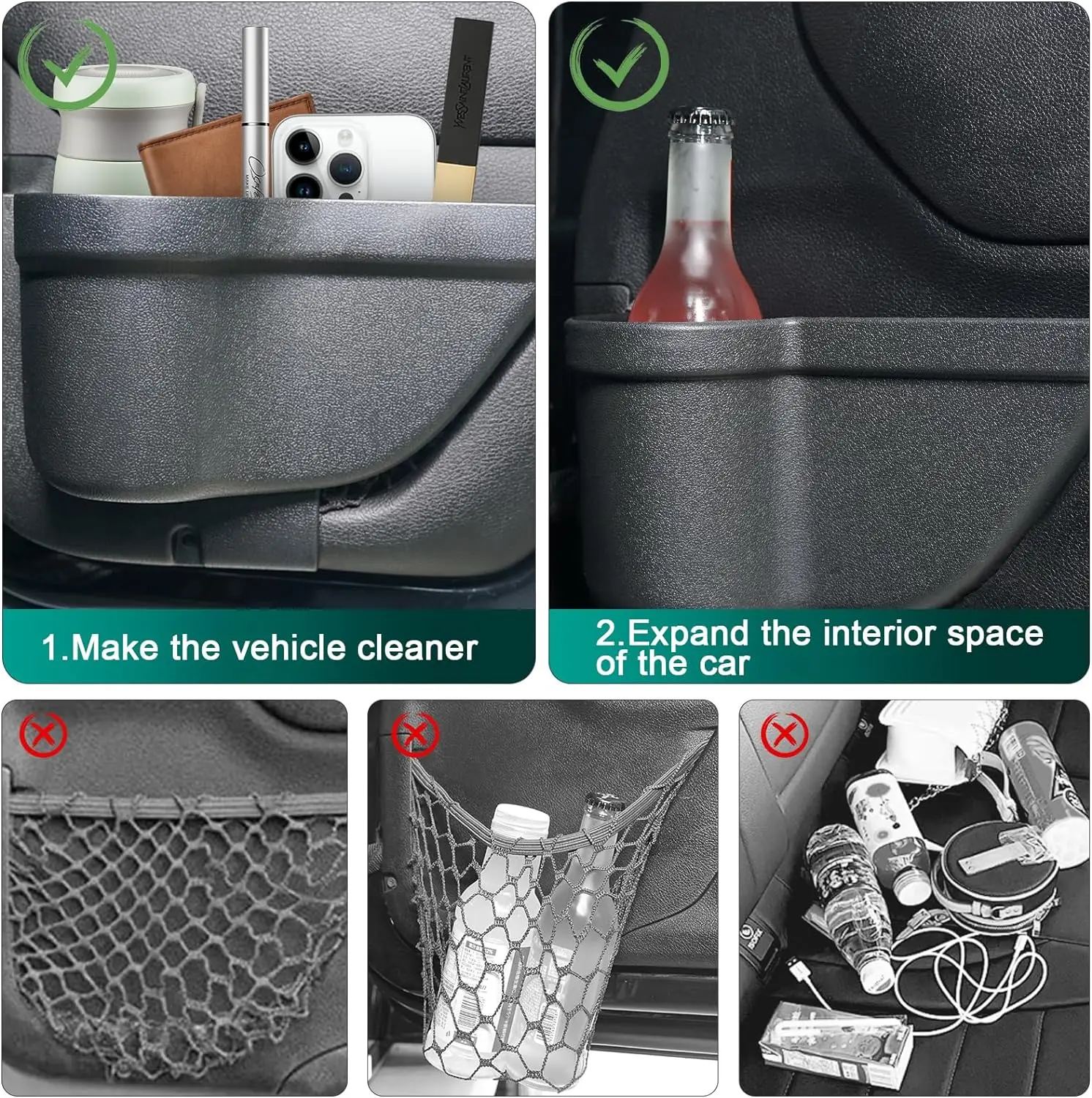 Front and Rear Door Storage Pockets for Jeep 3
