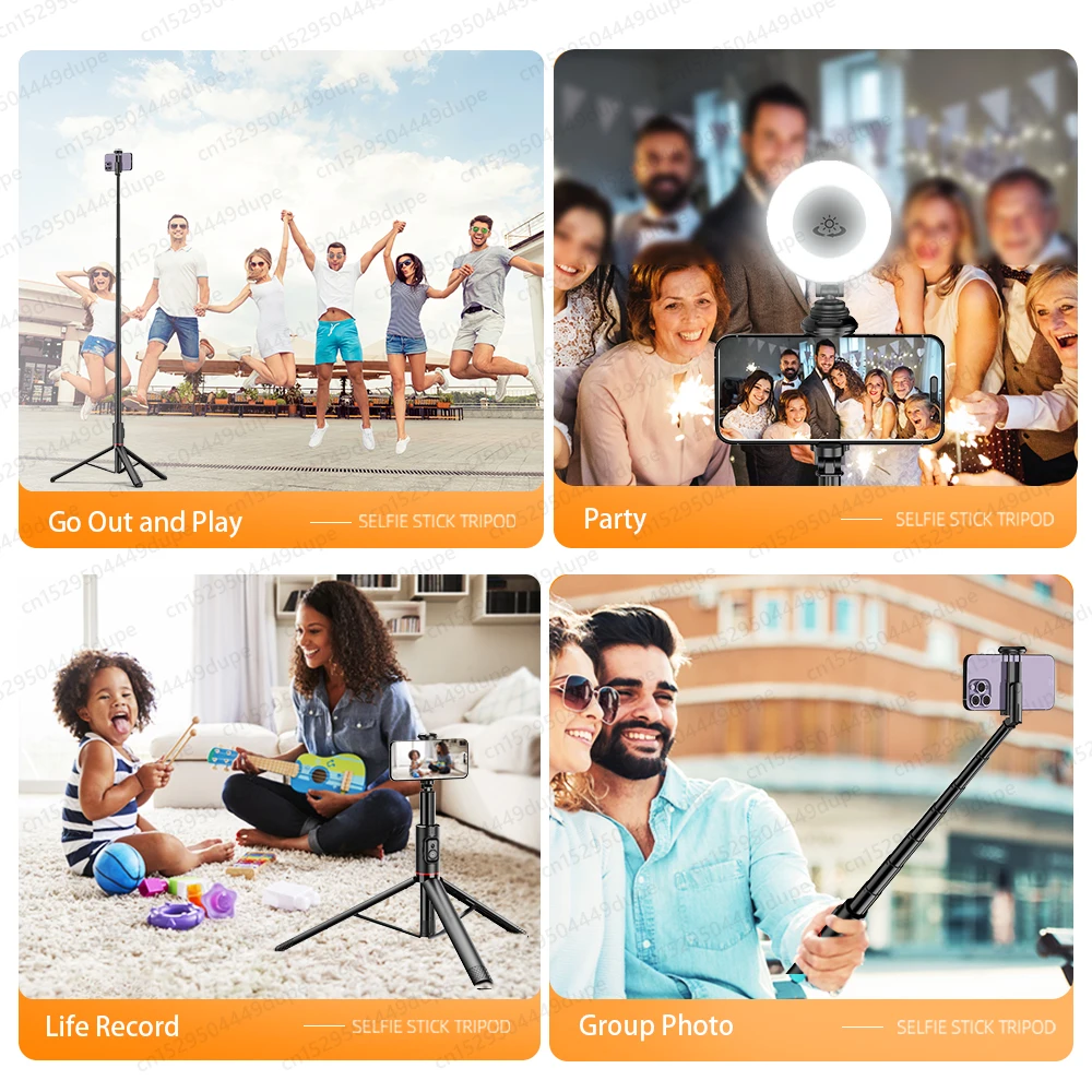 Portable 72 Inch Selfie Stick Tripod with Wireless Remote Cold Shoe Stand for iPhone Mobile Phone Live Streaming phone tripod,selfie stick