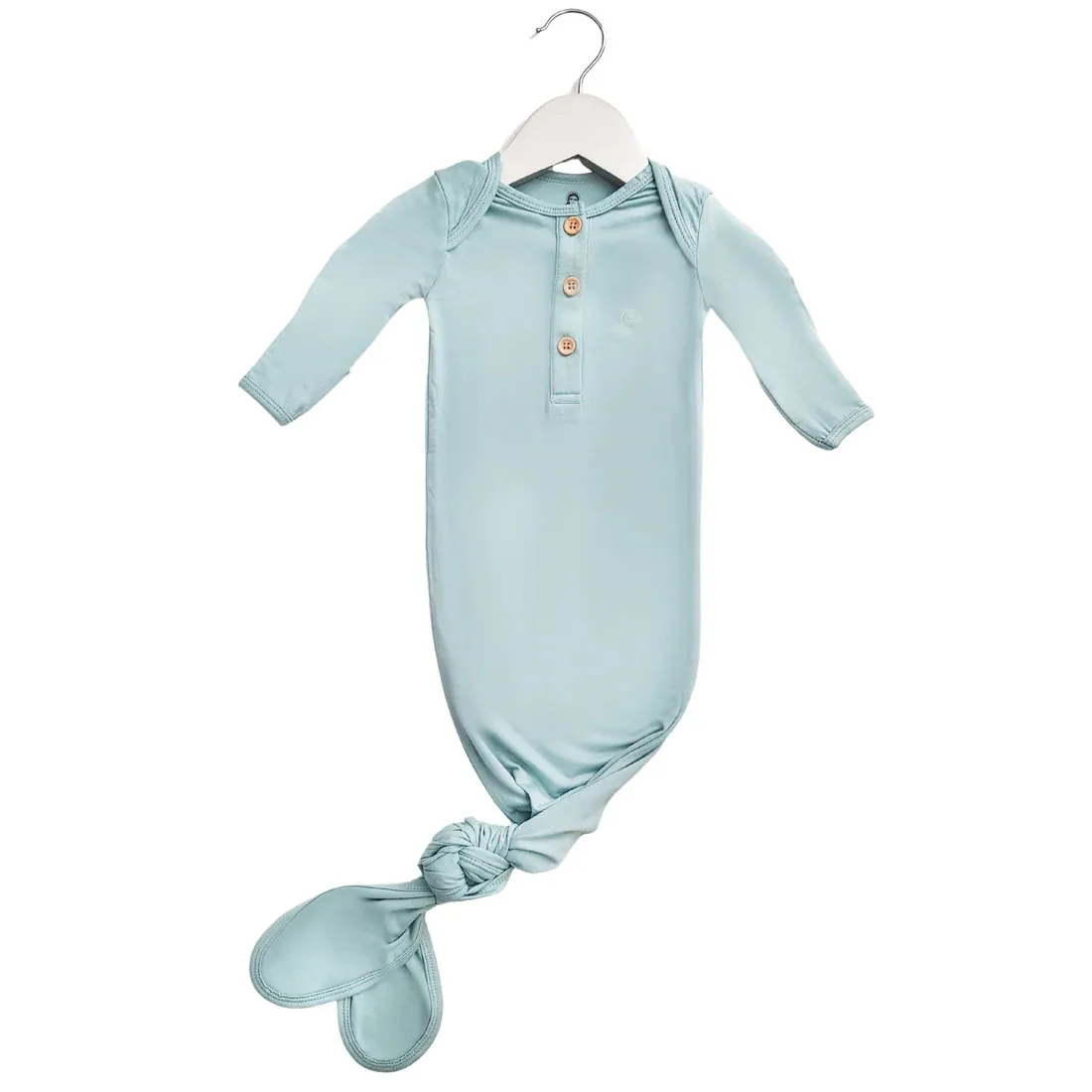 Newborn Infant Solid Color Baby Sleeper 95% Bamboo 5% Spandex Comfortable Soft Newborn Knotted Gowns