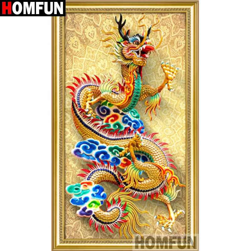 HSQMM 5D Beauty And Dragon Fairy Flower Pittura Completa di Diamanti Kit Punto Croce Art Scenic 3D Paint By Diamonds 30x40cm 